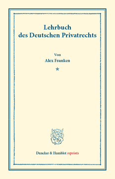 Lehrbuch des Deutschen Privatrechts Lehrbuch des Deutschen Privatrechts