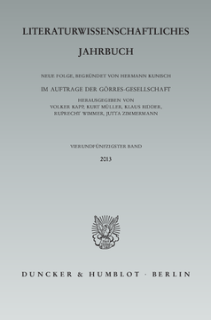 Literaturwissenschaftliches Jahrbuch Literaturwissenschaftliches Jahrbuch