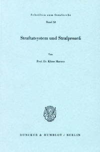 Straftatsystem und Strafprozeß