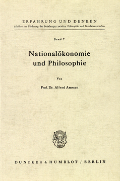 Nationalökonomie und Philosophie Nationalökonomie und Philosophie
