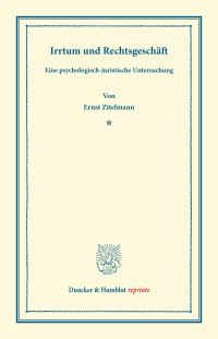 Irrtum und Rechtsgeschäft