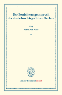 Der Bereicherungsanspruch