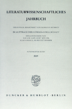 Literaturwissenschaftliches Jahrbuch Literaturwissenschaftliches Jahrbuch