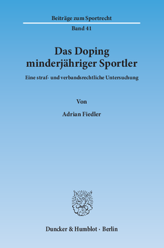 Das Doping minderjähriger Sportler Das Doping minderjähriger Sportler
