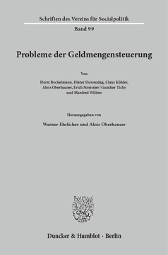 Probleme der Geldmengensteuerung Probleme der Geldmengensteuerung