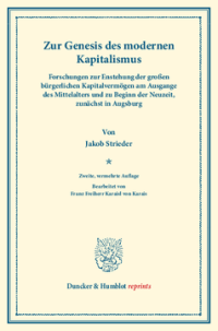 Zur Genesis des modernen Kapitalismus