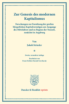 Zur Genesis des modernen Kapitalismus Zur Genesis des modernen Kapitalismus