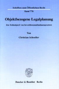 Objektbezogene Legalplanung