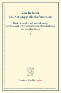 Zur Reform des Actiengesellschaftswesens