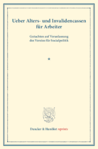 Ueber Alters- und Invalidencassen für Arbeiter