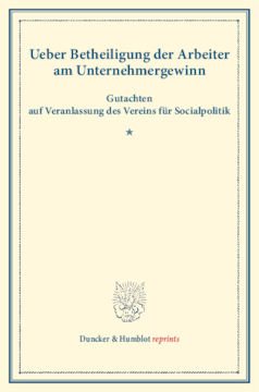 Ueber Betheiligung der Arbeiter am Unternehmergewinn