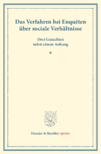 Das Verfahren bei Enquêten über sociale Verhältnisse