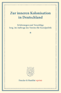 Zur inneren Kolonisation in Deutschland
