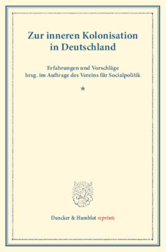 Zur inneren Kolonisation in Deutschland Zur inneren Kolonisation in Deutschland