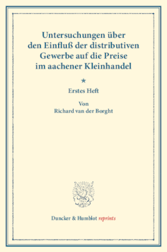 Der Einfluß des Zwischenhandels auf die Preise auf Grund der Preisentwicklung im aachener Kleinhandel Der Einfluß des Zwischenhandels auf die Preise auf Grund der Preisentwicklung im aachener Kleinhandel