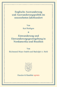 Englische Auswanderung und Auswanderungspolitik