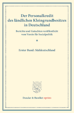 Der Personalkredit des ländlichen Kleingrundbesitzes in Deutschland
