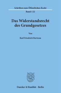 Das Widerstandsrecht des Grundgesetzes