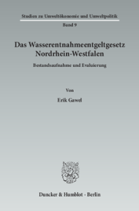 Das Wasserentnahmeentgeltgesetz Nordrhein-Westfalen