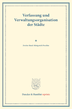 Verfassung und Verwaltungsorganisation der Städte Verfassung und Verwaltungsorganisation der Städte