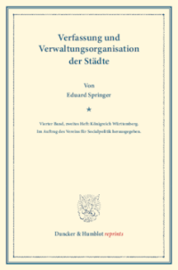 Verfassung und Verwaltungsorganisation der Städte