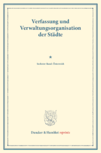 Verfassung und Verwaltungsorganisation der Städte