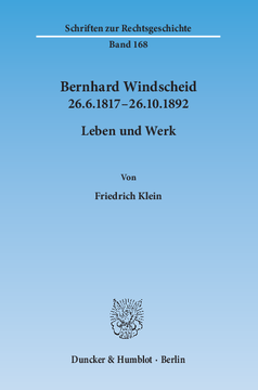 Bernhard Windscheid 26.6.1817–26.10.1892