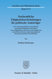 Nachamtliche Tätigkeitsbeschränkungen für politische Amtsträger