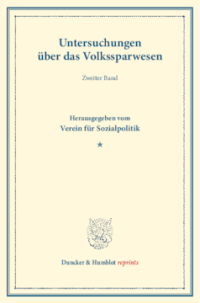Untersuchungen über das Volkssparwesen