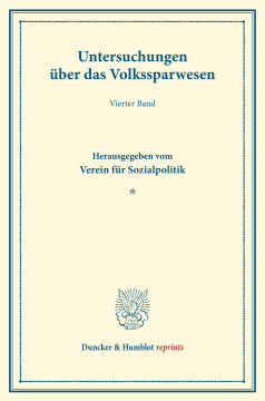 Untersuchungen über das Volkssparwesen Untersuchungen über das Volkssparwesen