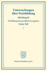 Untersuchungen über Preisbildung