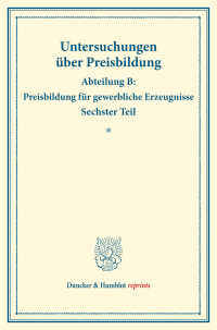Preisbildung für gewerbliche Erzeugnisse