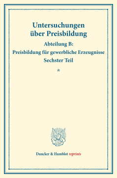 Preisbildung für gewerbliche Erzeugnisse Preisbildung für gewerbliche Erzeugnisse