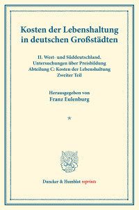 Kosten der Lebenshaltung in deutschen Großstädten