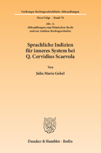 Sprachliche Indizien für inneres System bei Q. Cervidius Scaevola