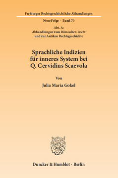 Sprachliche Indizien für inneres System bei Q. Cervidius Scaevola