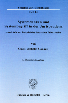 Systemdenken und Systembegriff in der Jurisprudenz, Systemdenken und Systembegriff in der Jurisprudenz,