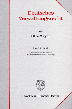 Deutsches Verwaltungsrecht. I. und II. Band Deutsches Verwaltungsrecht. I. und II. Band