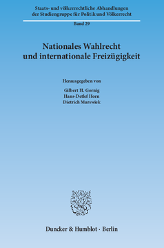 Nationales Wahlrecht und internationale Freizügigkeit Nationales Wahlrecht und internationale Freizügigkeit