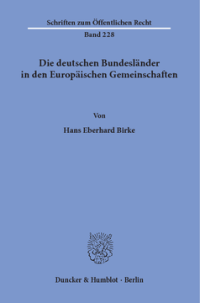 Die deutschen Bundesländer in den Europäischen Gemeinschaften