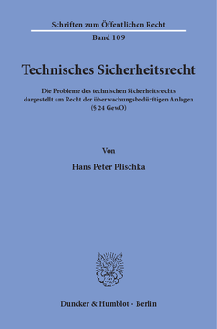 Technisches Sicherheitsrecht Technisches Sicherheitsrecht