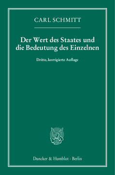 Der Wert des Staates und die Bedeutung des Einzelnen Der Wert des Staates und die Bedeutung des Einzelnen