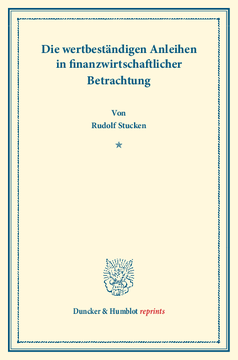 Die wertbeständigen Anleihen in finanzwirtschaftlicher Betrachtung Die wertbeständigen Anleihen in finanzwirtschaftlicher Betrachtung