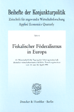 Fiskalischer Föderalismus in Europa Fiskalischer Föderalismus in Europa