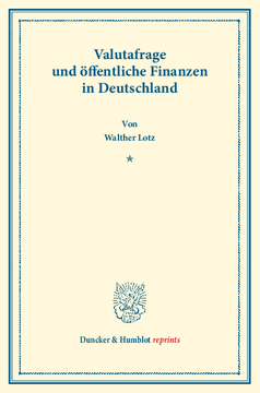 Valutafrage und öffentliche Finanzen in Deutschland