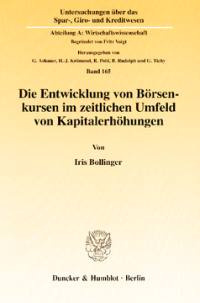 Die Entwicklung von Börsenkursen im zeitlichen Umfeld von Kapitalerhöhungen