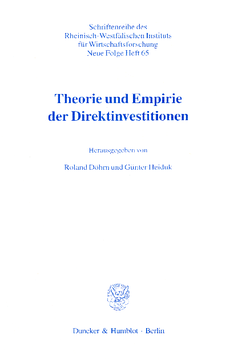 Theorie und Empirie der Direktinvestitionen