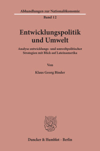 Entwicklungspolitik und Umwelt