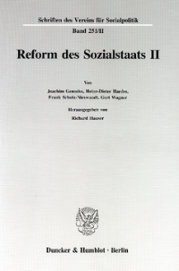 Reform des Sozialstaats II