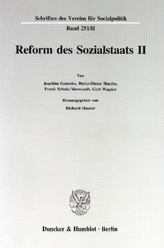 Reform des Sozialstaats II
